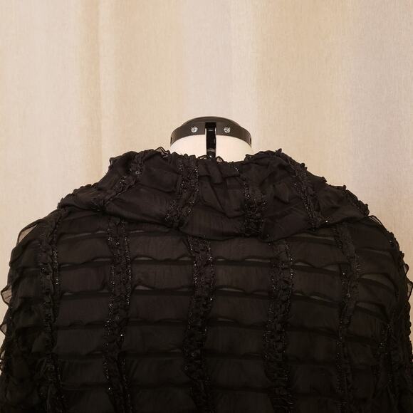 Come N See Black Ruffle Sequin Chiffon Jacket 2 PC Dress (Size 2X, NWT): - Picture 12 of 14